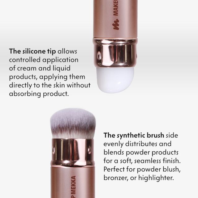 338 Cream & Powder Dual-End Brush fra Makeup Mekka – bilde 2