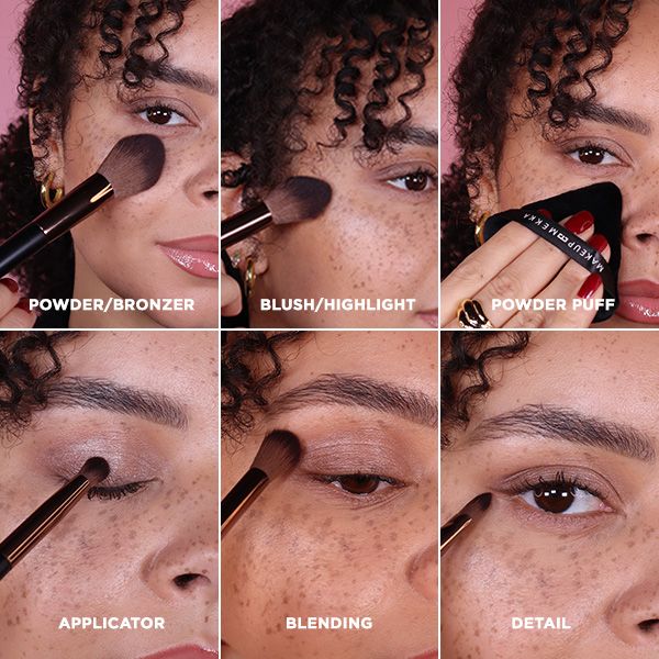 Black Bronze Brush Set & Puff fra Makeup Mekka – bilde 2